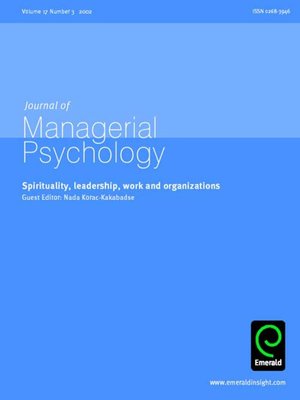 cover image of Journal of Managerial Psychology, Volume 17, Issue 3
